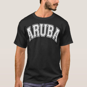 Aruba Varsity Style Pink mit weißer Farbe T-Shirt
