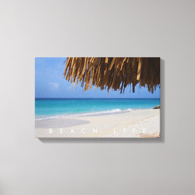 Aruba View Blue Ocean Sandy Beach Life Leinwanddruck (Vorderseite)