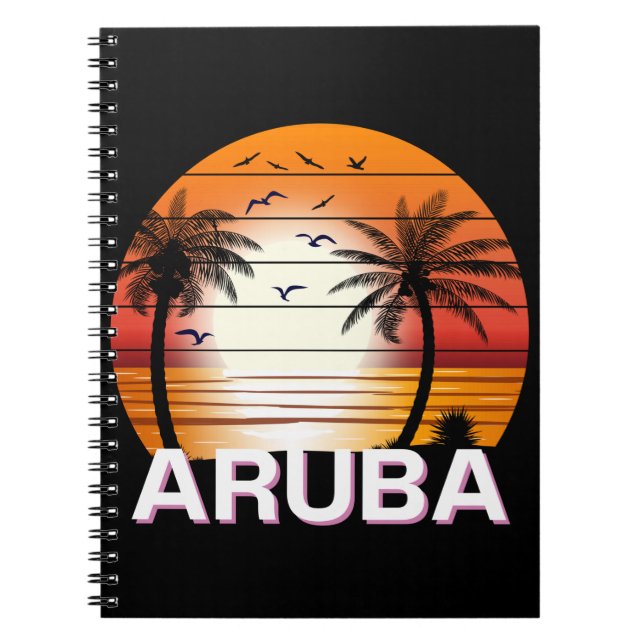 Aruba Vintag Palm Trees Summer Beach Notizblock (Vorderseite)