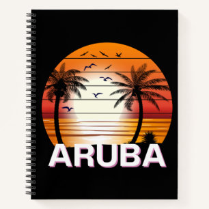 Aruba Vintag Palm Trees Summer Beach Notizbuch