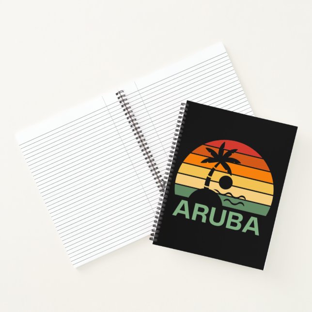 Aruba Vintag Palm Trees Summer Beach Notizbuch (Innenseite)