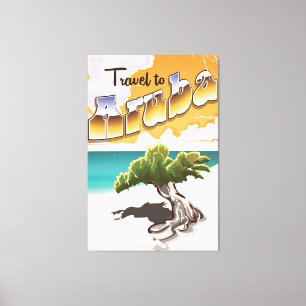 Aruba Vintage-Strandreise-Druck Leinwanddruck