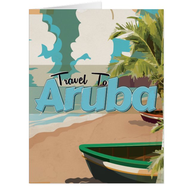 Aruba Vintage Travel Poster. (Vorderseite)