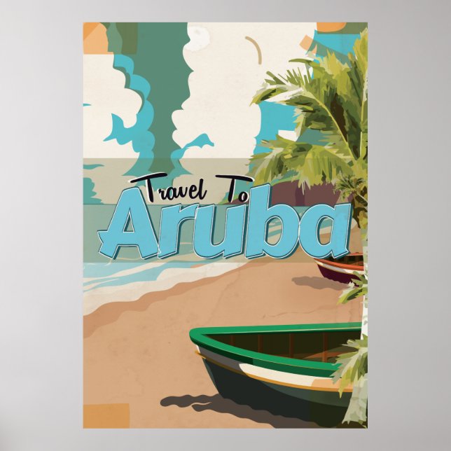 Aruba Vintage Travel Poster. Poster (Vorne)