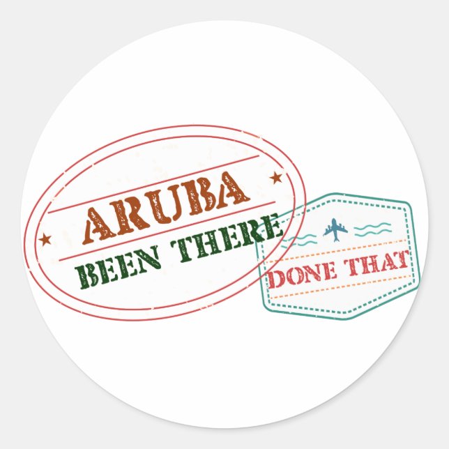 Aruba war dort, das getan runder aufkleber (Vorderseite)