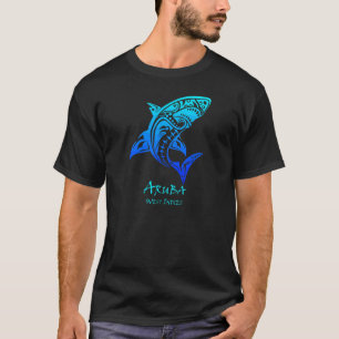 Aruba West Indies Vintag Retro Tribal Shark Vacat T-Shirt