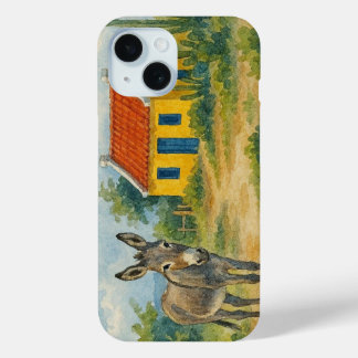 Aruba Yellow Cunucu house with donkey watercolor Case-Mate iPhone Hülle
