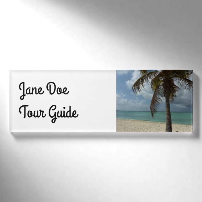 Aruban Beach I Beautiful Nature Szene Namenschild (Vorderseite)