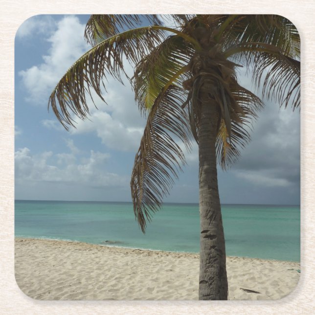 Aruban Beach I Beautiful Nature Szene Rechteckiger Pappuntersetzer (Vorderseite)