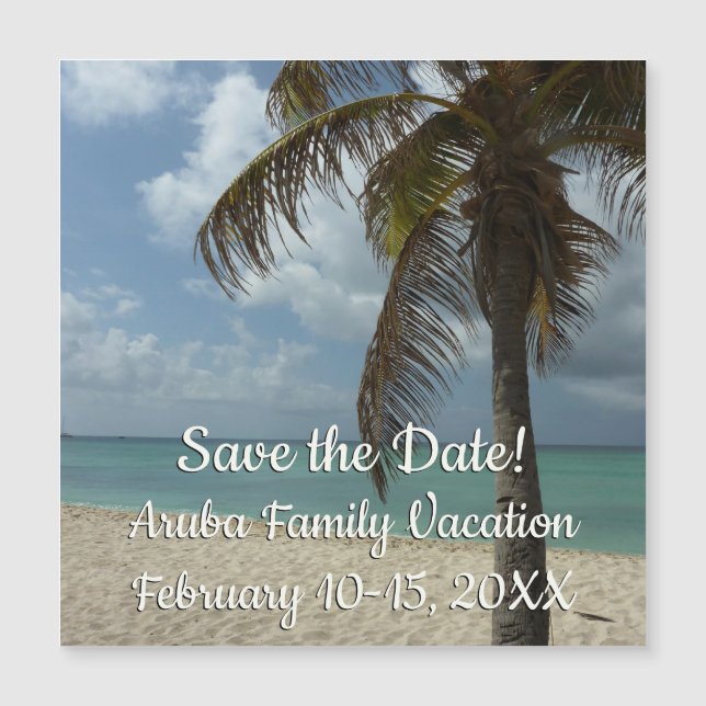 Aruban Beach I Save the Date Magnetkarte (Vorderseite)