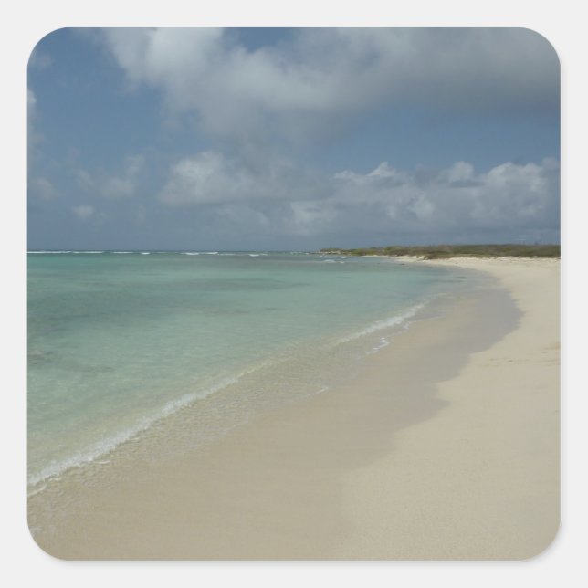Aruban Beach II Schöne Landschaft Quadratischer Aufkleber (Vorderseite)