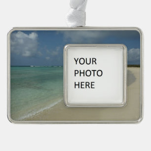 Aruban Beach II Schöne Landschaft Rahmen-Ornament Silber