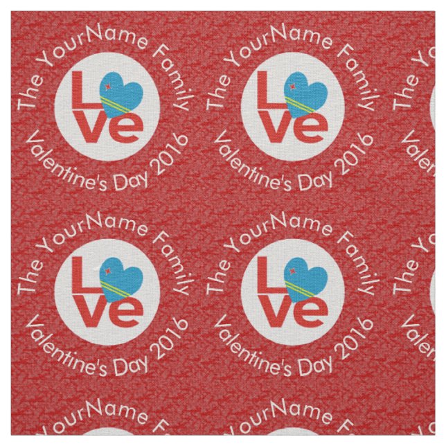 Aruban Flag Heart Red Liebe Stoff (Muster)