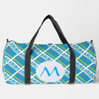 Aruban Flag Tiled Mit Monogramm Duffle Bag