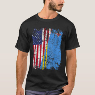 ARUBAN ROOTS Die halbe amerikanische Flagge ARUBA T-Shirt