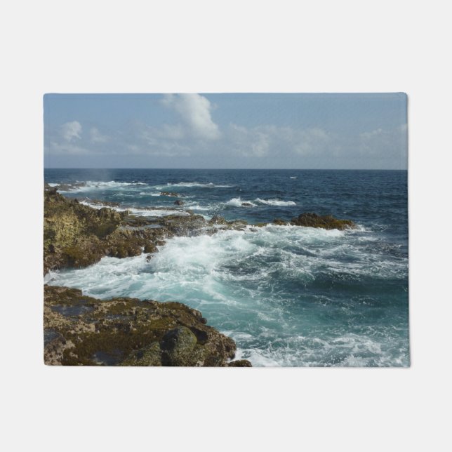 Arubas Felsküste und blauer Ozean Fußmatte (Vorderseite)