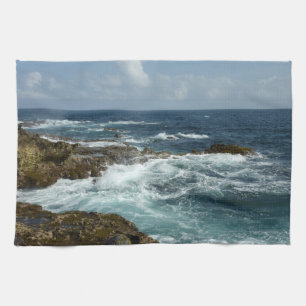 Arubas Felsküste und blauer Ozean Geschirrtuch