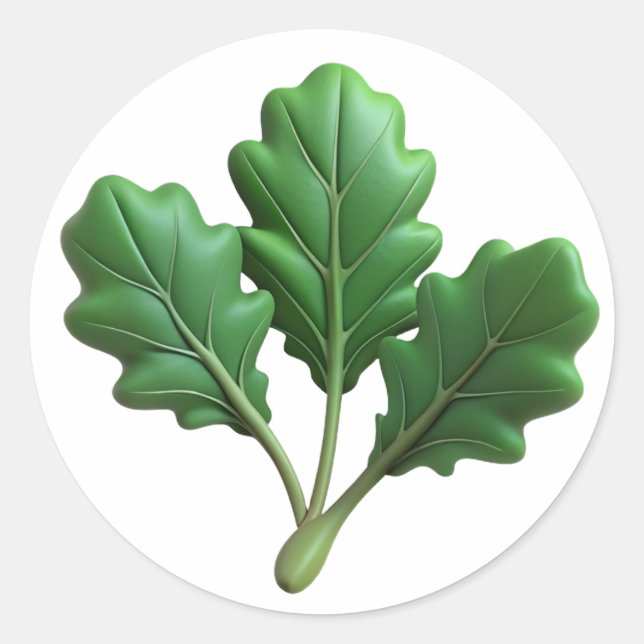 Arugula Plastic 3D - Étiquette rond brillant (Devant)