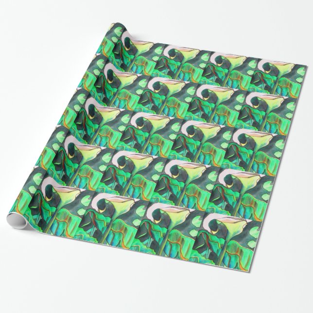Arum Lily Aquarellmalerei Geschenkpapier (Ungerollt)