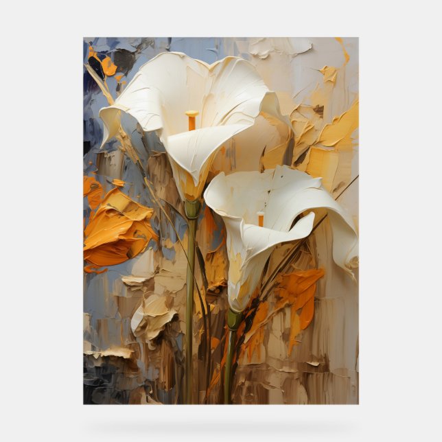 Arum Lily - Impasto Floral Acrylschild (Vorderseite)
