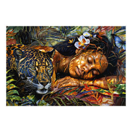 "Arumáya" Jaguars Bloom - Frauen in Amazonien Fotodruck