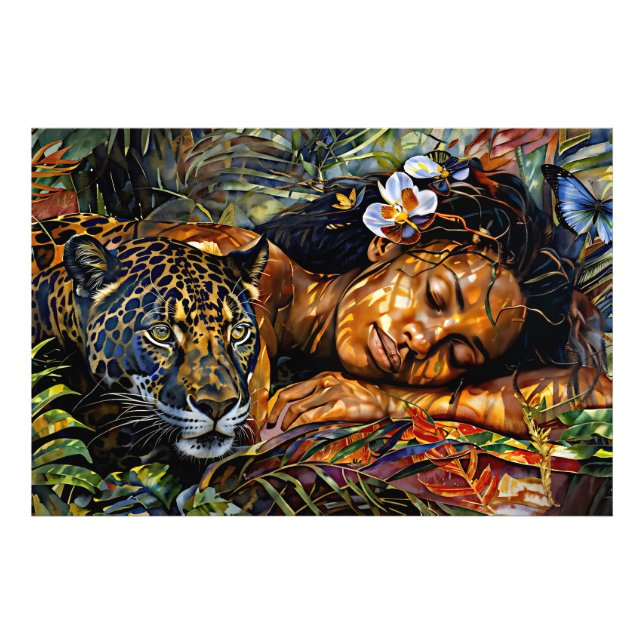 "Arumáya" Jaguars Bloom - Frauen in Amazonien Fotodruck (Vorne)