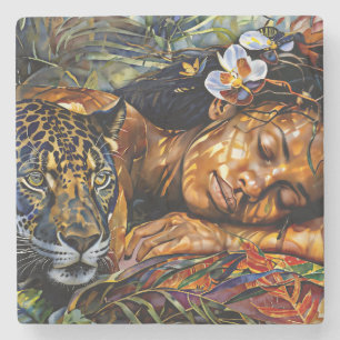 "Arumáya" Jaguars Bloom - Frauen in Amazonien Steinuntersetzer