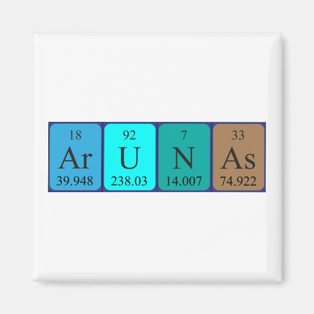 Arunas Magnet für den periodischen Tabellennamen (Vorne)