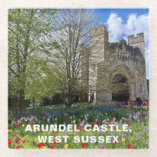 Arundel Castle im Frühjahr, West Sussex Glasuntersetzer