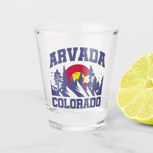 Arvada, Colorado Schnapsglas (Vorderseite)