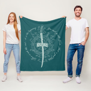 ARWEN™ Elben-Schwert Zitat Fleecedecke