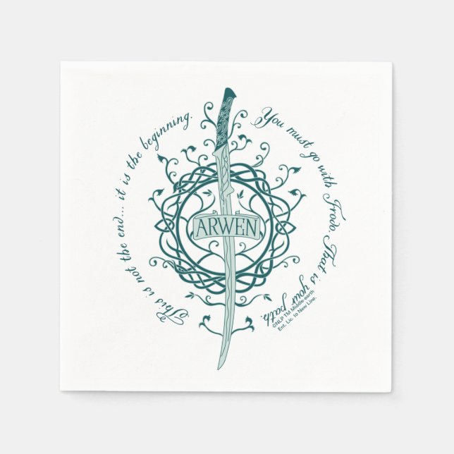 ARWEN™ Elben-Schwert Zitat Serviette (Vorderseite)