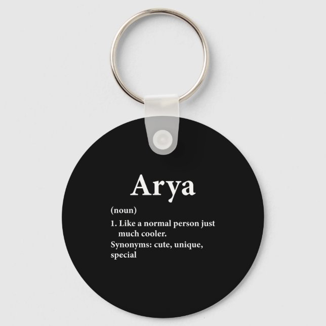 Arya Name Definition  Schlüsselanhänger (Vorderseite)