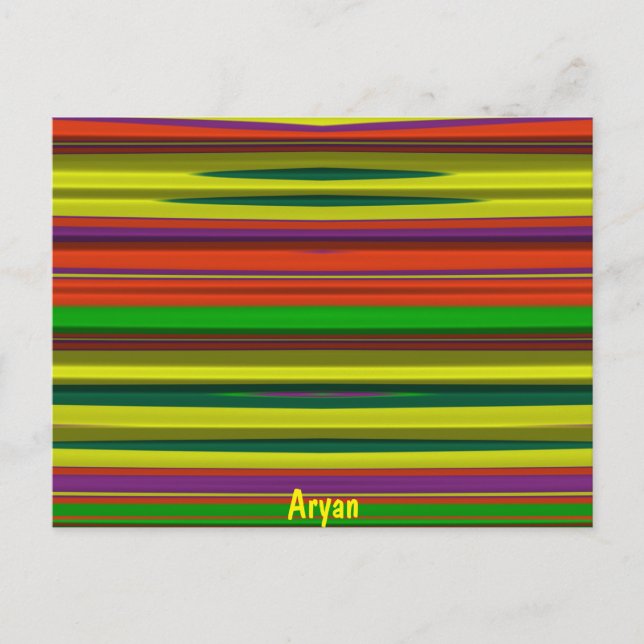 ARYAN ~ 3D Design Pattern ~ Weihnachtsfarben~ Postkarte (Vorderseite)