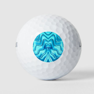 ARYAN ~ WAVES Aqua Blue Shades Fraktal ~ niedlich~ Golfball