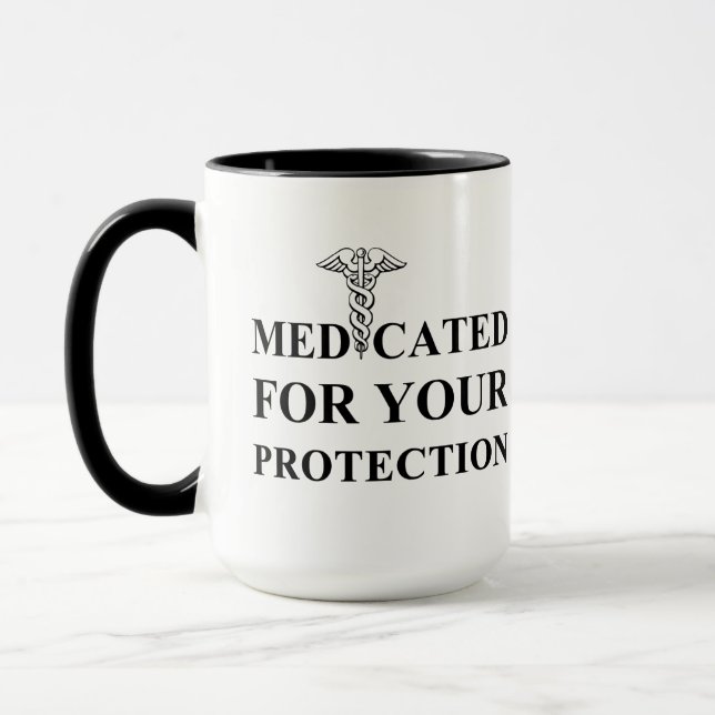 Arzneimittel für Ihren Schutz Tasse (Links)