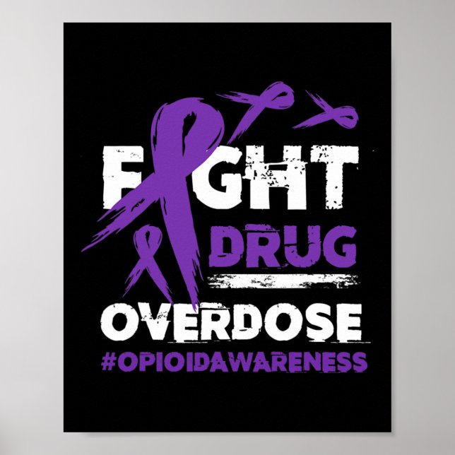 Arzneimittel-Überdosierung Pruple Ribbon-Opioid-Üb Poster (Vorne)