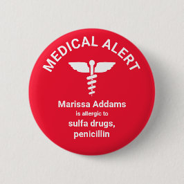 Arzneimittelallergie Medizinischer Warnhinweis Button
