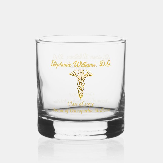 Arzt | Arzt | Nurse Caduceus Name Class Whiskyglas (Vorderseite)