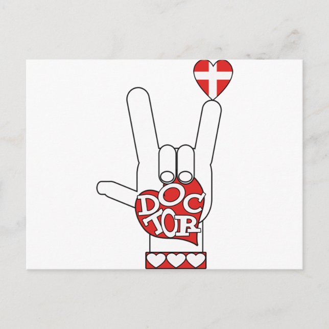 ARZT ASL UNTERZEICHNET I LIEBE SIE - HERZ - MEDIZI POSTKARTE (Vorderseite)
