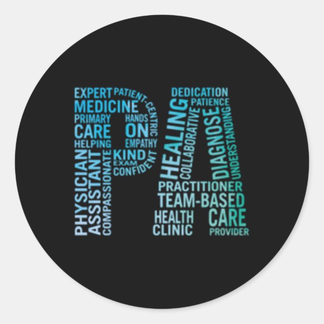 Arzt Assistant Pa Medical Student Runder Aufkleber (Vorderseite)
