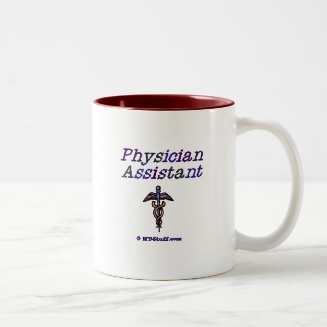 Arzt-Assistent - Caduceus Zweifarbige Tasse (Rechts)