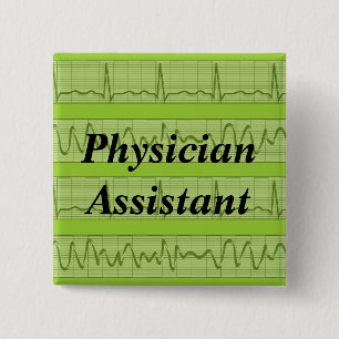 Arzt-Assistent knöpft Herzrhythmus-Grün Button