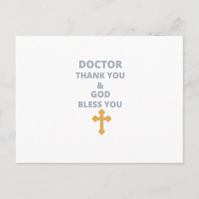 ARZT DANKE IHNEN UND GOTT BLESS YOU POSTKARTE (Vorderseite)