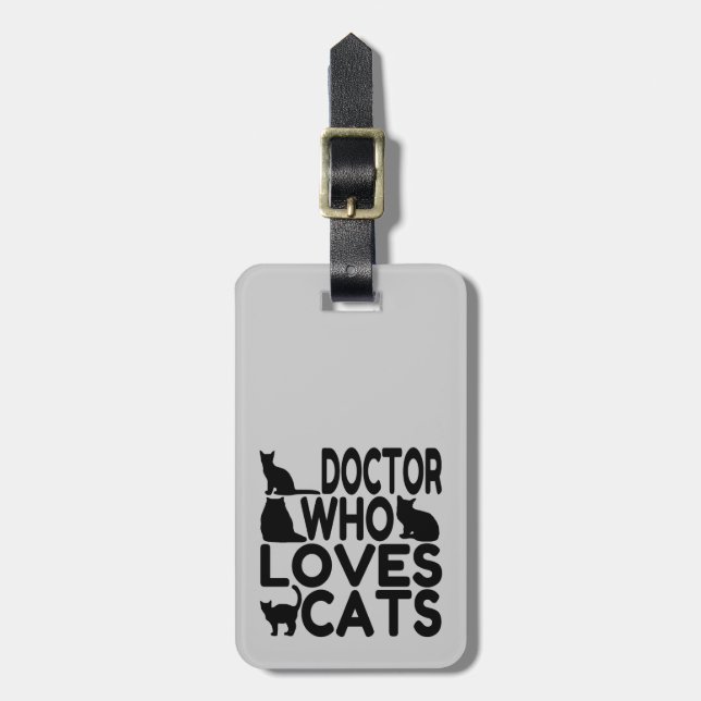 Arzt, der Katzen Liebe Gepäckanhänger (Vorderseite vertikal)