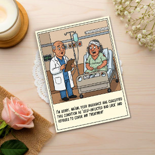 Arzt diagnostiziert bei Patientin mit Flecken Bess Postkarte