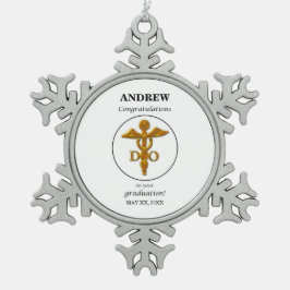 Arzt für Osteopathie Abschluss Gratulation Schneeflocken Zinn-Ornament