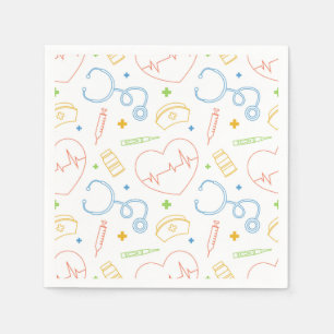 Arzt Krankenschwester Papier Serviette