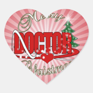 ARZT MERRY CHRISTMAS Herz-Aufkleber