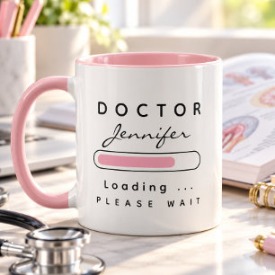 ARZT [Name] Wird geladen Rosa & Weiß Tasse